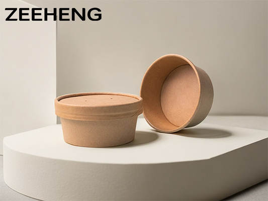 ZEEHENG 6oz 180ml Eco Friendly Kraft Paper Bowl Λευκό