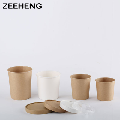 16oz Single Wall Soup Cup φτιαγμένο από 320gm Sun Paper με 40gm PE επίστρωση με κάλυμμα