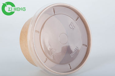 Τροφίμων βαθμού ανακυκλώσιμα 12oz της Kraft μίας χρήσης κύπελλα σούπας εγγράφου με τα άσπρα καπάκια PP