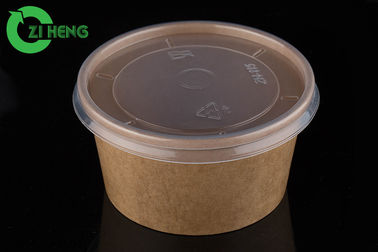 Βιοδιασπάσιμο κύπελλο 16oz εγγράφου της Kraft χρήσης τροφίμων με το καπάκι PP για τη σούπα σαλάτας