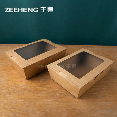 Κουτί από καφέ χαρτί Kraft με παράθυρο, πάχους 337gsm, με επίστρωση PE, ανακυκλώσιμο