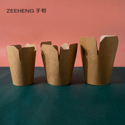 Ανακυκλώσιμα οικολογικά φιλικά Kraft Box Καφέ λευκά κατσαρόλα 16oz / 26oz / 32oz