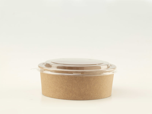 Βιο φυσικά κύπελλα 32oz 1000ml σαλάτας εγγράφου της Kraft με τα καπάκια