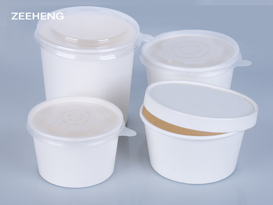 16oz μίας χρήσης εγγράφου σούπας φλυτζάνι σούπας κύπελλων καυτό με τα καπάκια